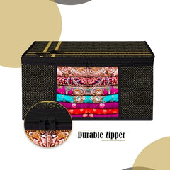 Kuber Industries Clothes Organizer For Wardrobe (Pack of 3 Each) 2-in-1 Combo Storage Organizer For Saree and Blouse - Dress Organizer For Wardrobe - Saree Covers With Zip (Maroon)