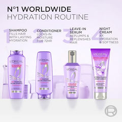 L'Oreal Paris Hyaluron Moisture Shampoo Refill - Hyaluronic Acid, 500ml | 500ml refill for dry, dehydrated hair. Provides 72 hours hydration, leaving hair soft, shiny, & bouncy. Ideal for daily wash.