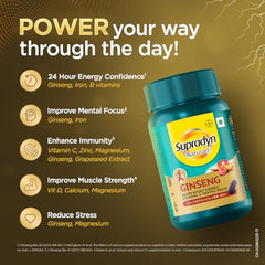 Supradyn Naturals Ginseng Multivitamin Tablet for Men - From India's No.1 Brand | Ginseng & Grapeseed Extract | 12 Vitamins, Zinc, Magnesium | Energy, Immunity, Stamina, Mental Focus | 30 Tablets | Veg