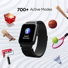 boAt Ultima Regal w/ 2.01”(5.10 cm) Crystal-Clear AMOLED Display, 1000 NITS Brightness,Premium Metal Body, Functional Crown, 100+ Sports Modes, Fitness Smart Watch for Men & Women (Steel Black)