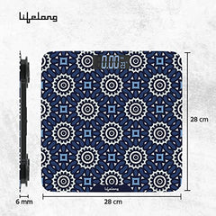 Lifelong Bloom LLWS54 Body Weighing Scale (Indian Cultural Series - Rajasthan Rural)|Digital Weight Machine for Body Weight|Thick Tempered Glass with LCD Display|Bathroom Weighing Scale (Multicolor)