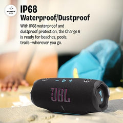 JBL Charge 6, Powerful Pro Sound with AI Sound Boost Wireless Portable Bluetooth Speaker,28 Hrs Playtime, Auracast Multi-Speaker Connection, Built in Power Bank, IP68 Waterproof Black & Orange