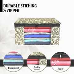 Kuber Industries Clothes Organizer For Wardrobe (Pack of 3 Each) 2-in-1 Combo Storage Organizer For Saree and Blouse - Dress Organizer For Wardrobe - Saree Covers With Zip (Maroon)