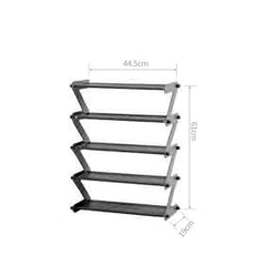 SYGA Multipurpose Z-Shaped Shoes Storage Rack Shelf Shoes Organization Shelf Save Space Shoe Storage Holders for Home Bedroom Living Room (4 Layer, Black, Plastic)
