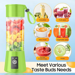 New Portable Electric Nail Drill Juicer 380ML USB Rechargeable Blender Heavy Duty Juicer, 6 Blades, Mini Handheld Fruit Hand Mixer for Home & Outdoor Use (Multicolor)