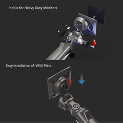22-45" Gas Spring Monitor Arm w/ 360° Swivel & Tilt | NB G60 | Free Up Desk Space & Improve Comfort (22-45"/16 kgs Capacity)