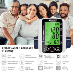 D MEDICARE® BP Machine Digital Automatic for Home Use | Blood Pressure Monitor with Voice, Large Display, Accurate Upper Arm Cuff for Adults & Elderly (BP-04)