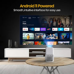 Portronics Beem 450 Smart LED Projector with 1080p Full HD Resolution, Built-in Streaming Apps (Netflix, Prime Video, Hotstar), 4000 Lumens, Screen Mirroring, 3 Watt Speaker, Bluetooth, Wi-Fi (White)