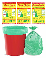 Clean India - Plastic Garbage Bags|6 Packs Of 30 Pcs | 19X21 Medium Disposable Garbage Trash Waste Dustbin Bags Of 54Cm X 48Cm (Ci19210008) - 180 Count