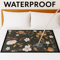 Homerz Premium Bed Server Food Mat Reversible Bed Server, Mattress Protector for Home | Food Mat for Kids, Size 36x36 inch, Double Side use Kitchen, Cupboard, Drawer, Wardrobe (Brown Lotus New)