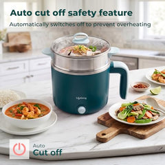 Lifelong Multipurpose Kettle | Multi Cooker Electric Kettle with Egg Tray, 1.2L Stainless Steel Body, Auto Cut Off, 300W Slow Heat & 650W Quick Boil | Boil Rice, Steam & Cook Vegetables, Eggs & Momos
