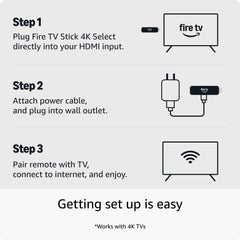 Amazon Fire TV Stick 4K Select (newest model), start streaming in 4K, Alexa voice search, stream lakhs of movies & episodes, free and live TV