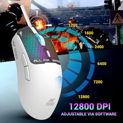 Ant Esports Virtus100 Wired RGB Gaming Mouse | Light Weight |6D Durable Buttons | High Performance Up to 12800 DPI 1000Hz Polling Rate | AI Sensor | 20M Click | Software Support Esports Mouse_ White