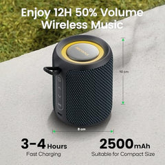Deeyaple Portable Bluetooth Speaker, IP67 Waterproof Mini Bluetooth Speaker Wireless V5.3 with Stereo Sound,All Day,TWS Pairing,LED Light,Gift for him/her (Red)