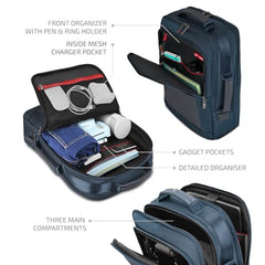 VIP Legacy 17 Inch Convertible Laptop Backpack 25L | Water-Resistant with USB Charging Port | Padded Laptop Sleeve, 3 Compartments, Front Organizer | Office & Travel Backpack for Men & Women (Black)
