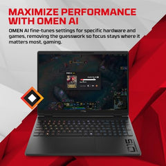 HP Omen Smartchoice, Intel Core Ultra 7 255H, 8GB RTX 5060, 24GB DDR5(Upgradeable) 1TB SSD, 2K, 165Hz, 3ms, IPS, 16''/40.6cm, Win11, M365*Office24, Shadow Black, 2.43kg, am0238tx, RGB Gaming Laptop