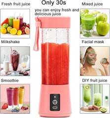New Portable Electric Nail Drill Juicer 380ML USB Rechargeable Blender Heavy Duty Juicer, 6 Blades, Mini Handheld Fruit Hand Mixer for Home & Outdoor Use (Multicolor)