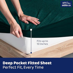 GADDA CO 100% Waterproof Premium Cotton Feel Mattress Protector King Size 78x72 Inch|Ultra Soft Breathable & Fitted Bed Protector Terry Cover Double Bed (6.5x6 feet, Fits 10 Inches, Grey)