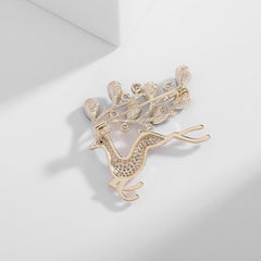 SYGA Brooch Pin Fashion Crystal Rhinestone Jewellery Pin Vintage Clothing Accessories Decoration Deer Style Brooches For Women- S255