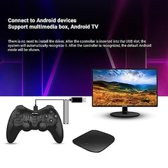 Ant Esports GP115 Wired Gamepad for PC,Laptop,PS3,Android TV &Media Box|USB Gaming Controller with Turbo Function|XInput DInput Support|Dual Analog Sticks|Plug & Play|Steam Compatible|Gamepad-Black