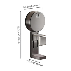 STANSY Bathroom Suction Holder Hook, No Drill Wall Mounted Storage Rack for Washbasin, Razor & Toothbrush Holder, Strong Vacuum Cup Organizer for Tile & Glass, Gray (1 Pc)