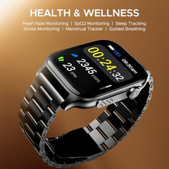 boAt Ultima Ember smartwatch with 1.96” AMOLED Display, AOD, Personalized Fitness Nudges, Functional Crown,100+ Sports Modes, Create Your Own Watchface, smartwatch for man and Woman (Steel Black)