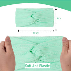 SYGA Baby Headband Nylon Soft Stretchable Bow Hairbands For Newborn Infant Toddler Kids 0-3 Year (Black)