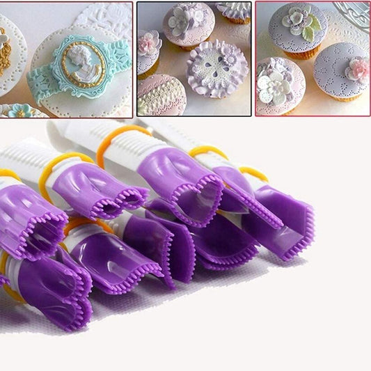 SYGA Cake Lace Tweezers Clips Food Grade Plastic Cookie Stamp Mould Cake Cupcake Fondant Decorating Tool Edge Clip- Pack of 10pcs/Set