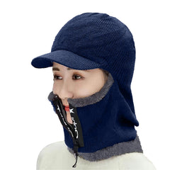 SYGA Zipper Balaclavas for Bikers, Winter Cap for Men Women with Fleece Lining, Mask for Winter, Free Size - Black