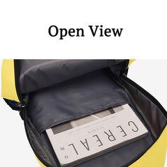 SYGA Kids Schoolbag, Breathable, Waterproof, Customized Logo Backpack For Kindergarten And Elementary School Students (Large Yellow With Lake Blue)