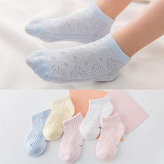 MOMISY 5 Pairs Baby Girl Boys Toddlers Infant Ankle Stretch Tube Socks-Leaves-1 to 3 Years