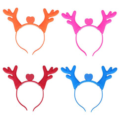 SYGA LED Flashing Light Up Antler Pattern Crowns Headband Hair Band Headdress for Party Decoration Party Caps (Red)