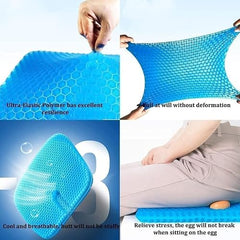 1Pc Egg Gel Seat Cushion for Office & Car, Home โ Cooling Gel Technology with Memory Foam โ Silicone Rubber Seat Pillow, Comfort & Support for Sciatica, Back, Tailbone Pain Relief ((Pack of 1 ))