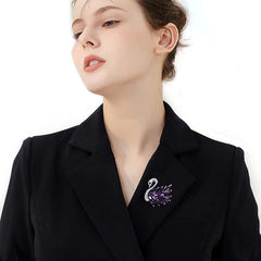 SYGA Brooch Pin Fashion Crystal Rhinestone Jewellery Pin Vintage Accessories Decoration Clothing Bouquet Brooches for Women Girl (PURPLE)