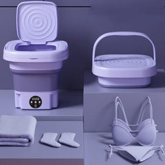 Portable Mini Washing Machine 9L – Upgraded Foldable Electric Washer with Spin Dryer, 3 Wash Modes, Large Capacity Compact Deep Cleaning Washer for Baby Clothes, Underwear, Travel & Home Use