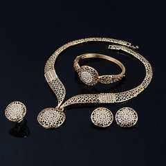 SYGA 4 Piece Jewelry Set Alloy Necklace,Earrings,Bracelet,Ring Set for Party Wedding Festive for Women & Girls Accessories