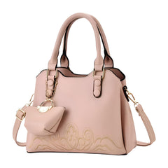 SYGA 2 Piece Women's Western-Style Embroidered Handbags With mini pouch, Shoulder & Messenger Bag for Daily Use