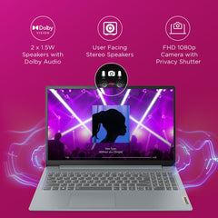 Lenovo IdeaPad Slim 3 12th Gen Intel Core i5-12450H 15.6 Inch (39.6cm) FHD Thin & Light Laptop (16GB/512GB SSD/Windows 11/Office Home 2024/3months Game Pass/Arctic Grey/1.62Kg), 83ER00MCIN
