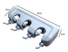 SYGA 5 Positions 6 Hooks Mop and Broom Holder, Broom Organizer Wall Mount Broom Storage and Mop Holder Garage Organizer