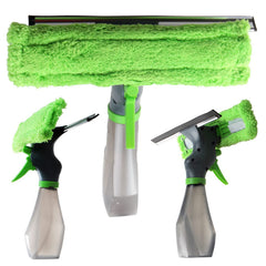 SYGA Multi-Function 3 in 1 Car Window Cleaner Water Spray Bottle Microfiber Cloth Pad Kit Spray Brush Super Fiber Cleaning Cloth Scraper All in One Spray