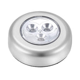 Syga 1 Pcs Metal Round Shaped LED Battery-Powered Wireless Night Light Stick Tap Torch Lamp(Silver)