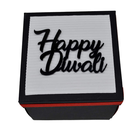 SYGA Set of 5 Pieces Happy Diwali Decorative Acrylic Craft Item (Black)