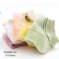 MOMISY 5 Pairs Baby Girl Boys Tube Socks Toddlers Infant Solid Color Boat Spring and Autumn Socks Stretch Baby Socks-3 to 5 Year