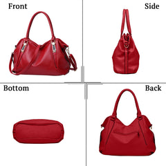 SYGA Women's Large Capacity Casual Crossbody Bag, One Shoulder Strap, Pu Leather Handbags(Burgundy)