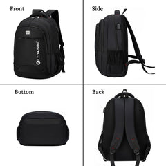 SYGA Men's Business Multifunctional Backpack, Large Capacity Waterproof Travel & Laptop Bag - Black