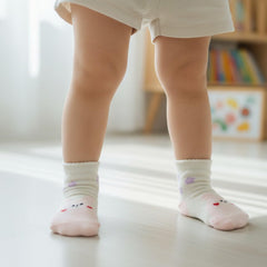 MOMISY 5 Pairs Baby Kids Girl Boys Tube Socks Toddlers Comfortable Ankel Length gifts (IN, Age, 3 Years, 5 Years, Flower Rabbit)