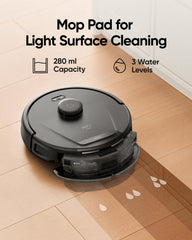 Eufy L60 Hybrid Robot Vacuum Cleaner with Mop, Ultra Strong 5,000 Pa Suction to Remove Hair, Dust, iPath Laser Navigation, for Deep Floor Cleaning, Ideal for Hard Floors, Black, 100 Minutes