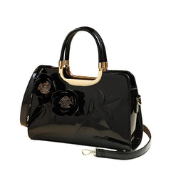 SYGA Women Elegant Floral Embossed Tote Bag – Horizontal Square Design with Zipper Closure – For Daily Use