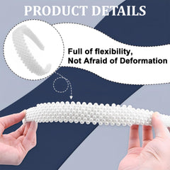 Women's Polyester Pearl Beaded Wide Party Headwear, Wedding Hair Hoop, Elegant Hairband, White
