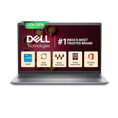 Dell 15, 13th Generation Intel Core i5-1334U Processor, 16GB RAM, 1TB SSD, FHD 15.6"/39.62 cm Display, Windows 11, MSO'24, Silver, 1.62kg, Backlit Keyboard, 15 Month McAfee, Thin & Light Laptop